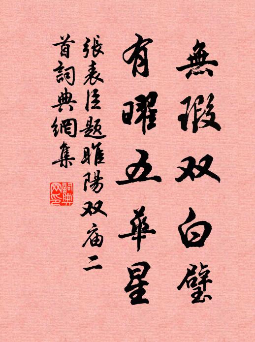 张表臣无瑕双白璧，有曜五华星书法作品欣赏
