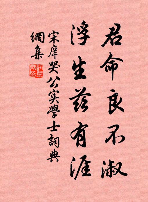 宋庠君命良不淑，浮生兹有涯书法作品欣赏
