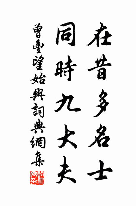曾丰在昔多名士，同时九大夫书法作品欣赏