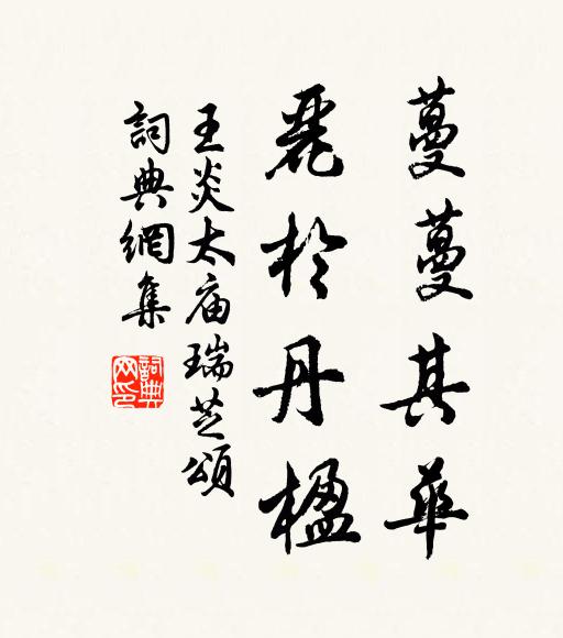 王炎蔓蔓其华，丽于丹楹书法作品欣赏
