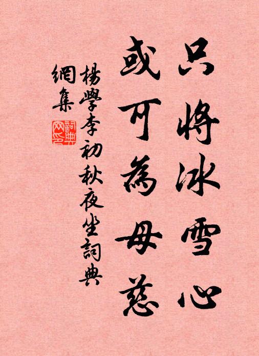 杨学李只将冰雪心，或可为母慈书法作品欣赏