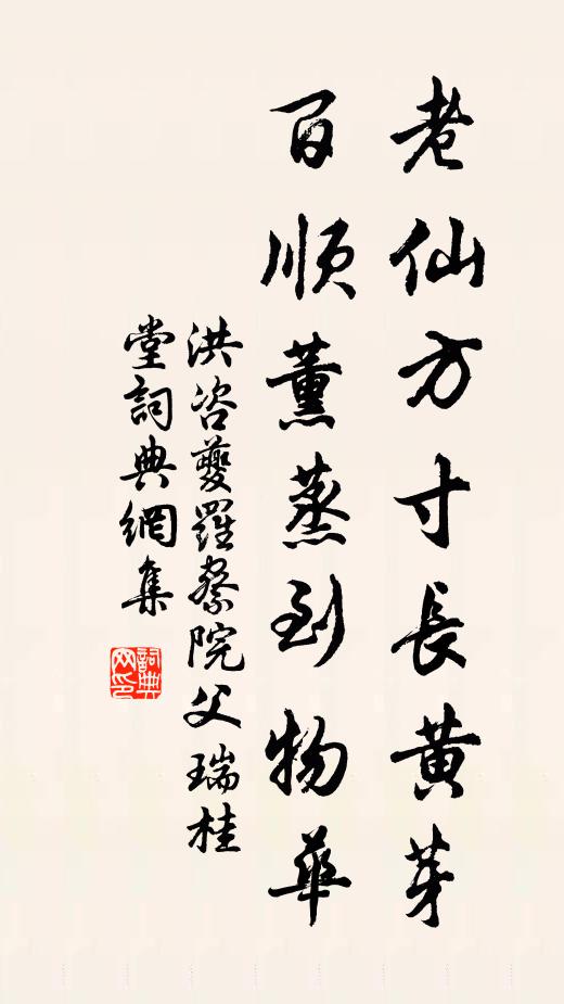 洪咨夔老仙方寸长黄芽，百顺薰蒸到物华书法作品欣赏