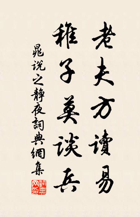 晁说之老夫方读易，稚子莫谈兵书法作品欣赏