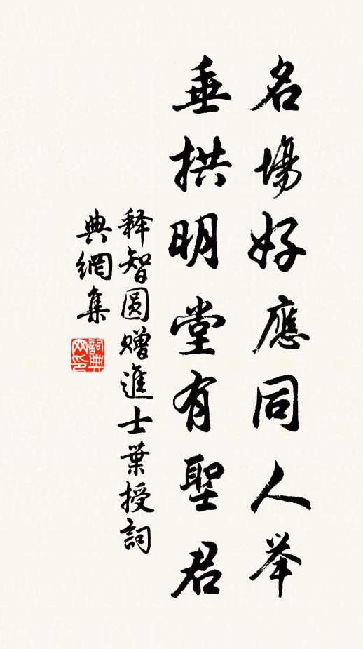 释智圆名场好应同人举，垂拱明堂有圣君书法作品欣赏