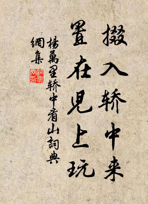杨万里掇入轿中来,置在儿上玩书法作品欣赏