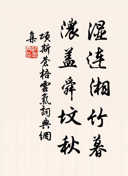 项斯湿连湘竹暮，浓盖舜坟秋书法作品欣赏