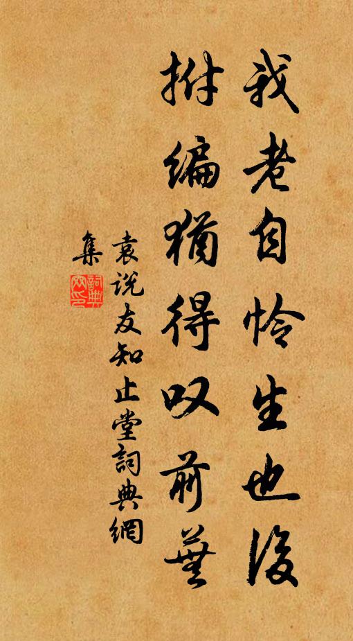 袁说友我老自怜生也后，拊编犹得叹前芜书法作品欣赏