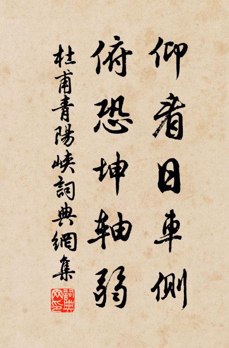 杜甫仰看日车侧，俯恐坤轴弱书法作品欣赏