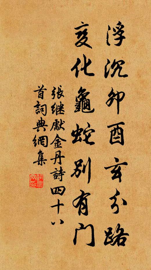 张继先浮沉卯酉玄分路，变化龟蛇别有门书法作品欣赏