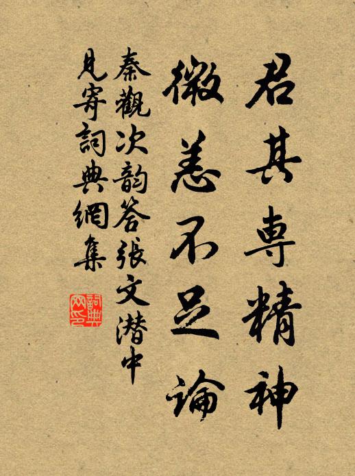 秦观君其专精神，微恙不足论书法作品欣赏