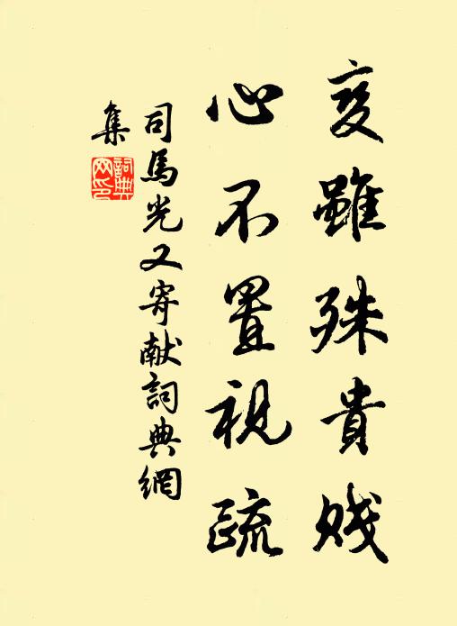 司马光变虽殊贵贱，心不置视疏书法作品欣赏