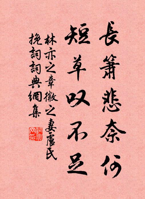 林亦之长箫悲奈何，短草叹不足书法作品欣赏