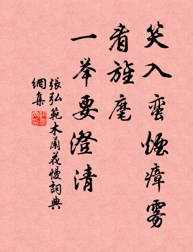 张弘范笑入蛮烟瘴雾，看旌麾、一举要澄清书法作品欣赏