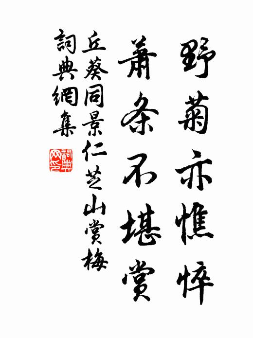 丘葵野菊亦憔悴，萧条不堪赏书法作品欣赏