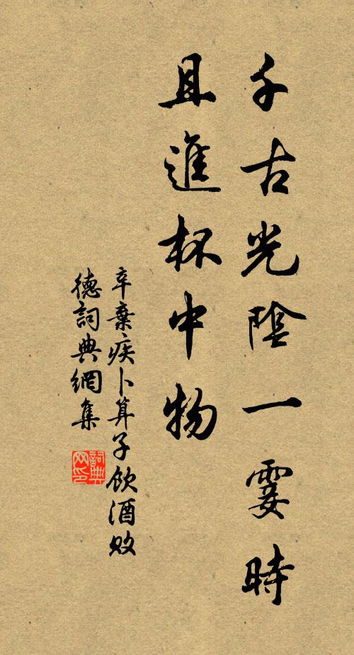 辛弃疾千古光阴一霎时，且进杯中物书法作品欣赏