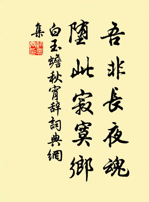 白玉蟾吾非长夜魂，堕此寂寞乡书法作品欣赏