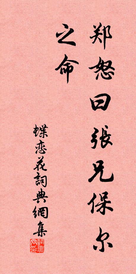 佚名郑怒曰:张兄保尔之命书法作品欣赏