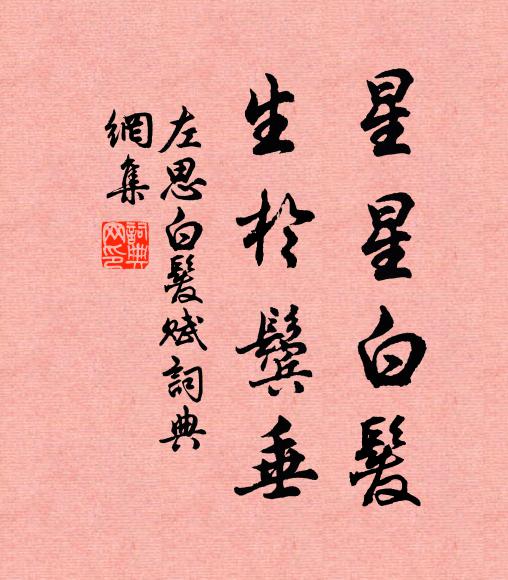 左思星星白发,生于鬓垂书法作品欣赏