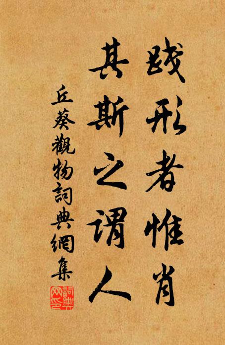 丘葵践形者惟肖，其斯之谓人书法作品欣赏