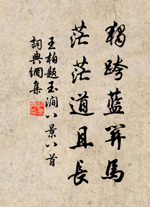 王柏独跨蓝关马，茫茫道且长书法作品欣赏