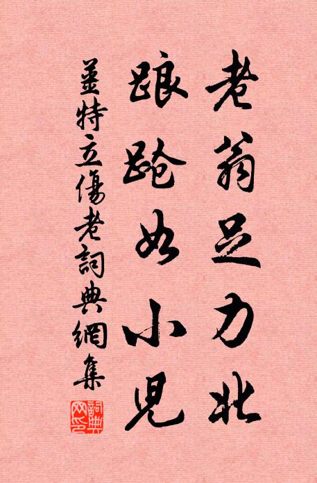 姜特立老翁足力北，踉跄如小儿书法作品欣赏