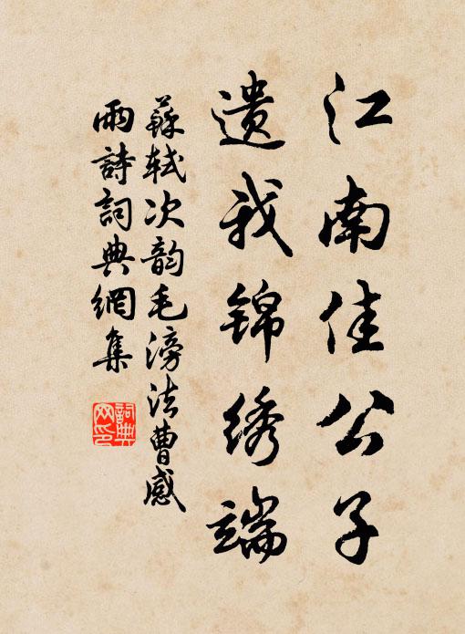 苏轼江南佳公子，遗我锦绣端书法作品欣赏