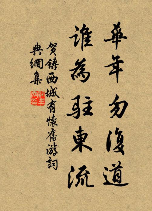 贺铸华年勿复道，谁为驻东流书法作品欣赏