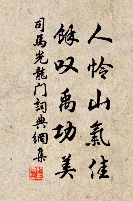 司马光人怜山气佳，余叹禹功美书法作品欣赏