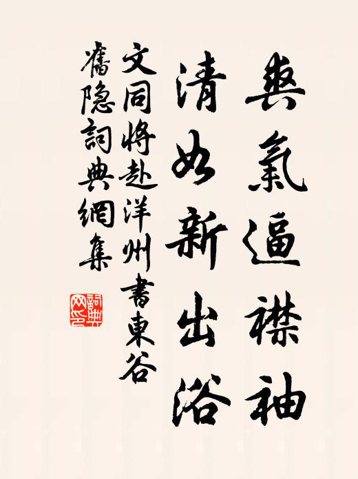 文同爽气逼襟袖，清如新出浴书法作品欣赏