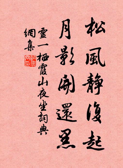 灵一松风静复起，月影开还黑书法作品欣赏