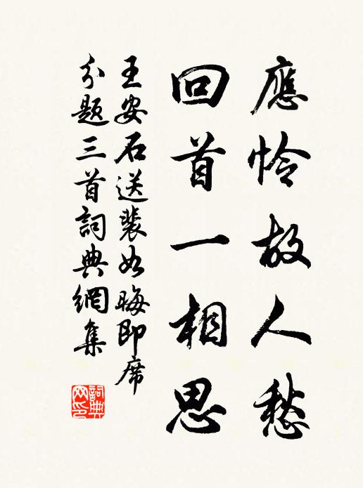 王安石应怜故人愁，回首一相思书法作品欣赏