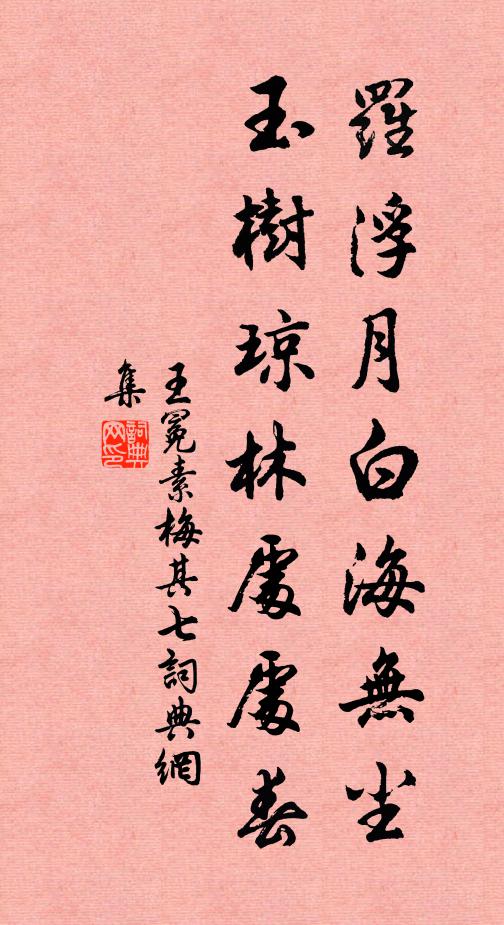 王冕罗浮月白海无尘，玉树琼林处处春书法作品欣赏
