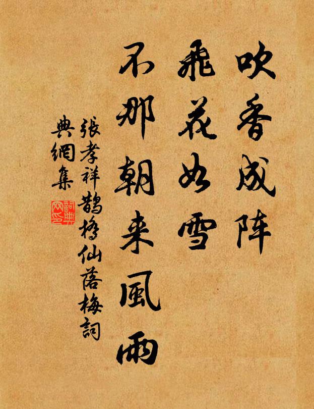 张孝祥吹香成阵，飞花如雪，不那朝来风雨书法作品欣赏