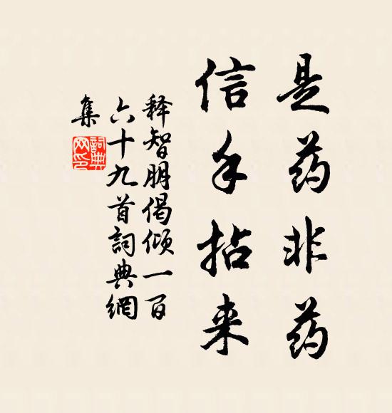 释智朋是药非药，信手拈来书法作品欣赏