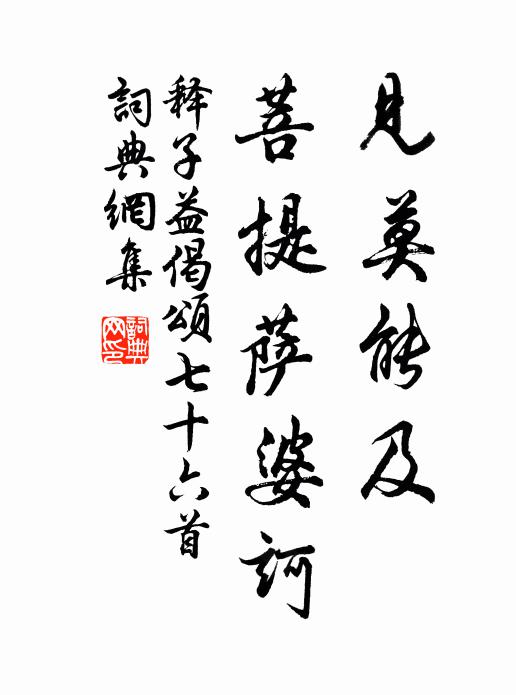 释子益见莫能及，菩提萨婆诃书法作品欣赏