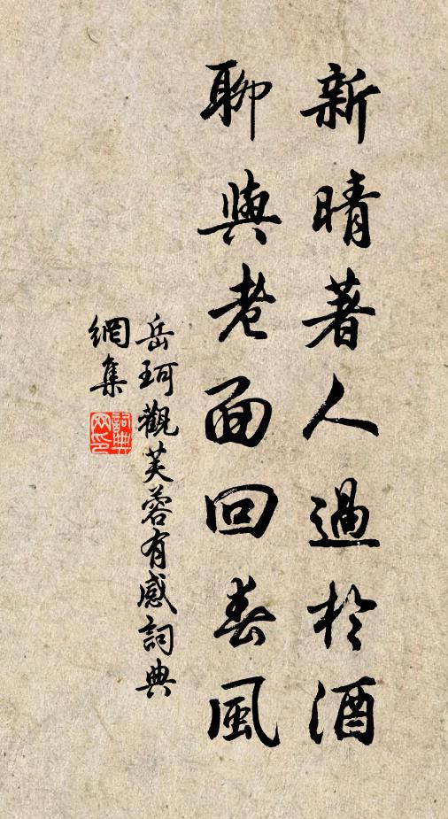 岳珂新晴著人过於酒，聊与老面回春风书法作品欣赏