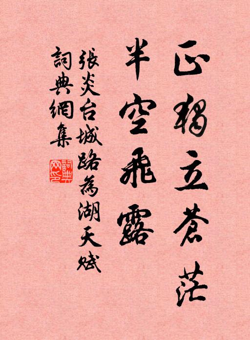 张炎正独立苍茫，半空飞露书法作品欣赏