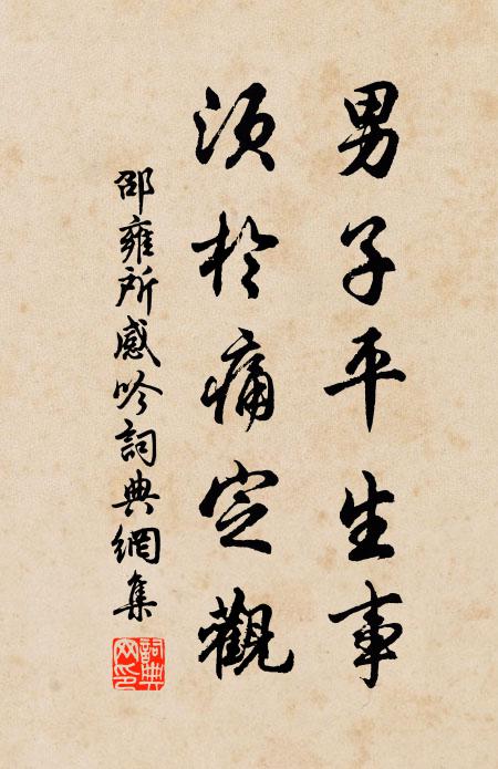邵雍男子平生事，须于痛定观书法作品欣赏