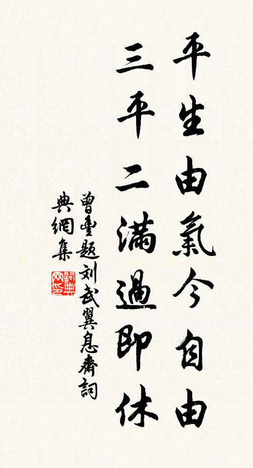曾丰平生由气今自由，三平二满过即休书法作品欣赏