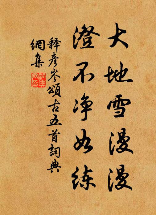 释彦岑大地雪漫漫，澄不净如练书法作品欣赏