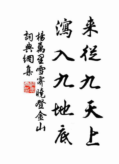 杨万里来从九天上，泻入九地底书法作品欣赏