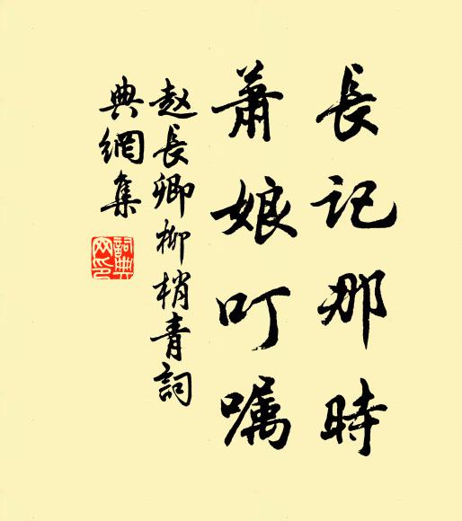 赵长卿长记那时，萧娘叮嘱书法作品欣赏