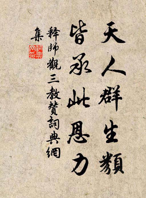 释师观天人群生类，皆承此恩力书法作品欣赏