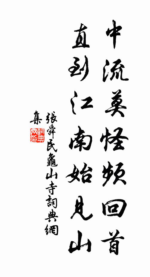 张舜民中流莫怪频回首，直到江南始见山书法作品欣赏