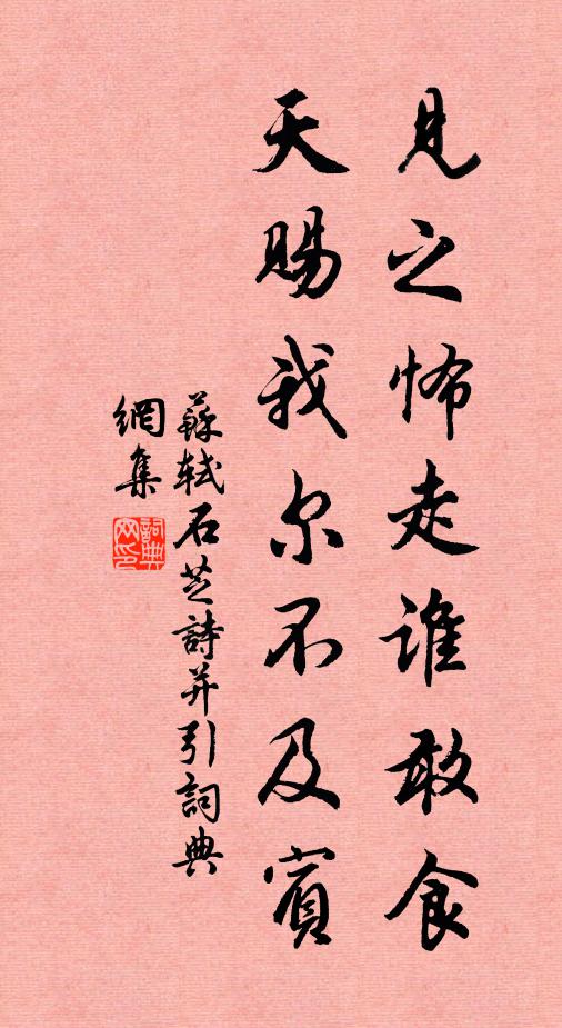 苏轼见之怖走谁敢食，天赐我尔不及宾书法作品欣赏