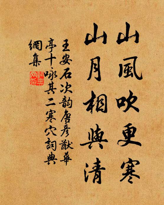 王安石山风吹更寒，山月相与清书法作品欣赏