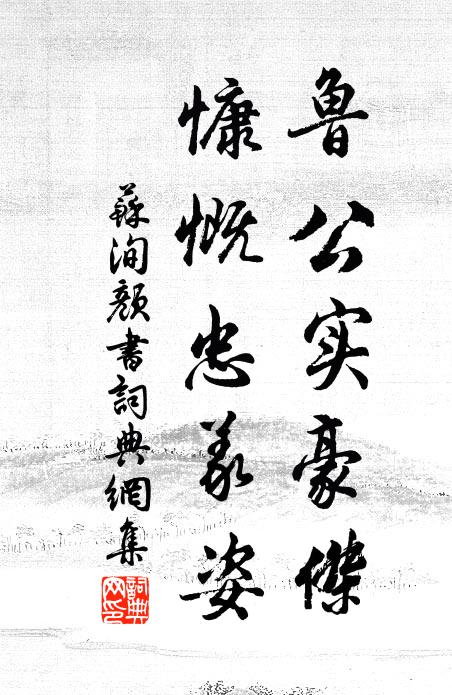 苏洵鲁公实豪傑,慷慨忠义姿书法作品欣赏
