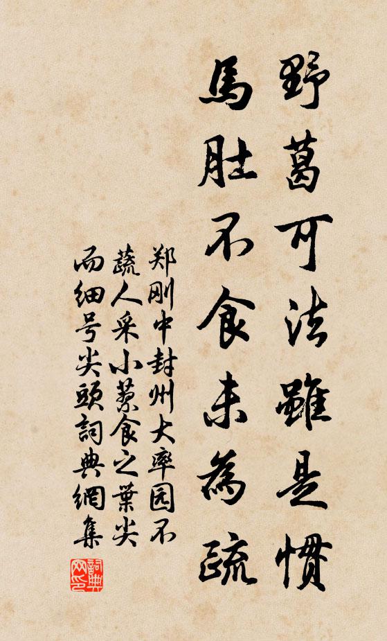 郑刚中野葛可法虽是惯，马肚不食未为疏书法作品欣赏