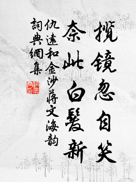 仇远揽镜忽自笑，奈此白发新书法作品欣赏