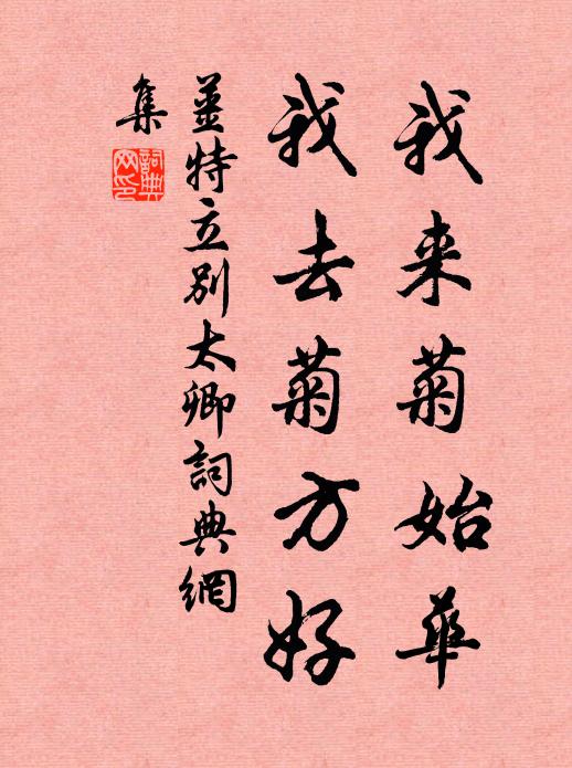 姜特立我来菊始华，我去菊方好书法作品欣赏